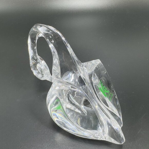 Kristal Color Clear Lead Crystal Glass Made in Italy Swan Duck Bird Paperweight - Picture 7 of 9
